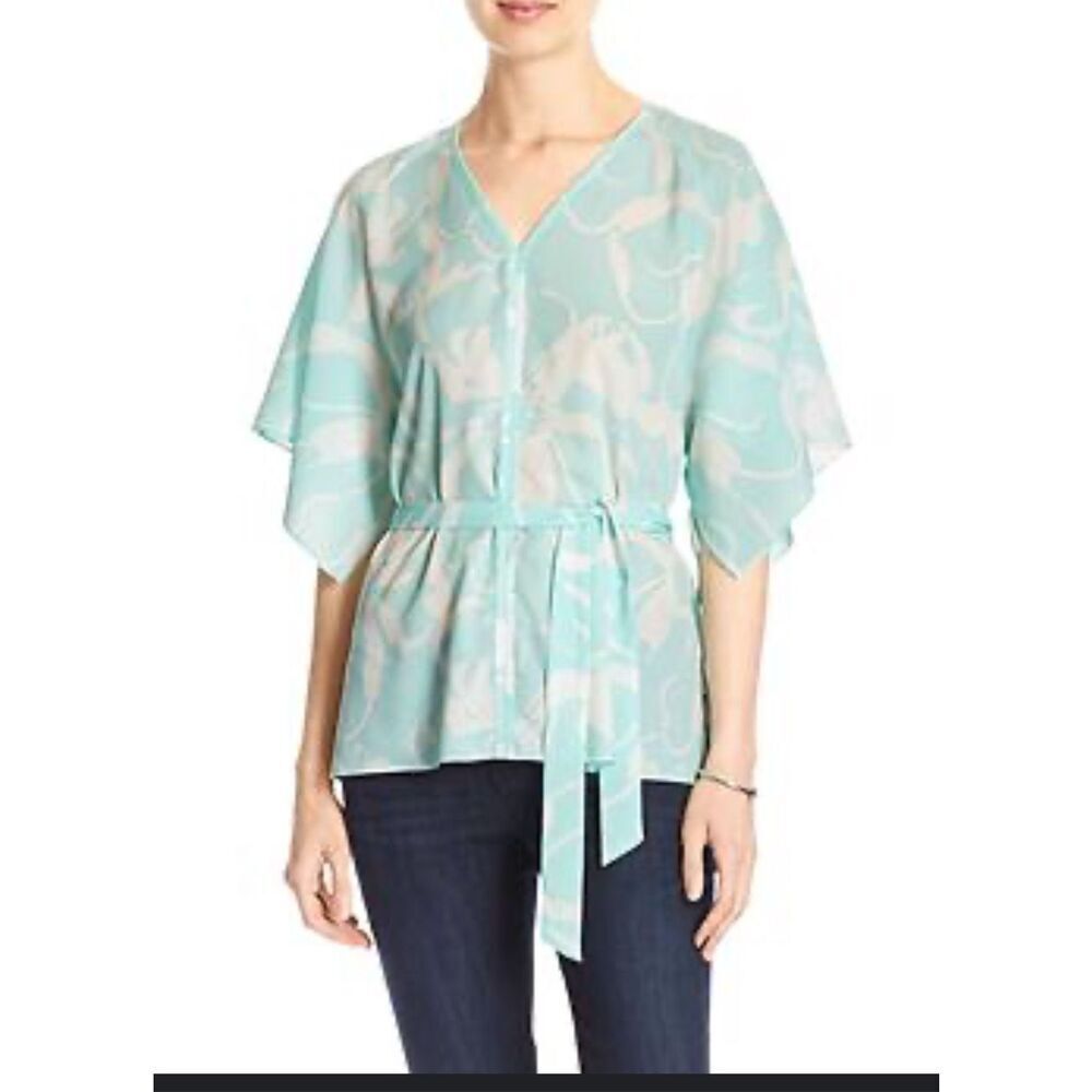 Banana republic print kimono sleeve top medium‎ petite